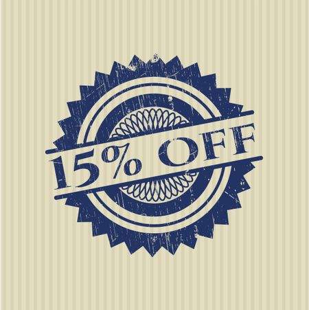15% off rubber stamp with grunge texture