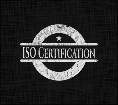 ISO Certification chalk emblem written on a blackboard