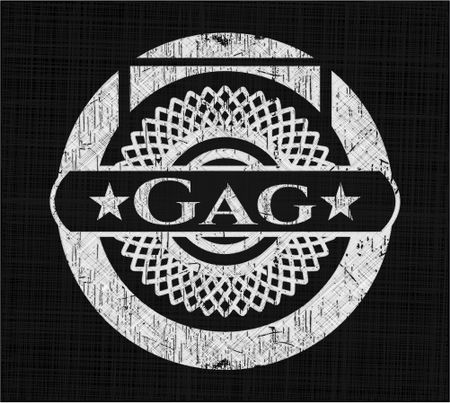 Gag chalkboard emblem written on a blackboard