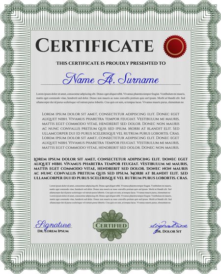 certificate template eps10 jpg of achievement diploma vector illustration design completion