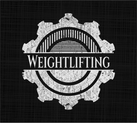 Weightlifting with chalkboard texture
