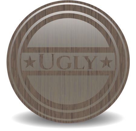 Ugly realistic wooden emblem