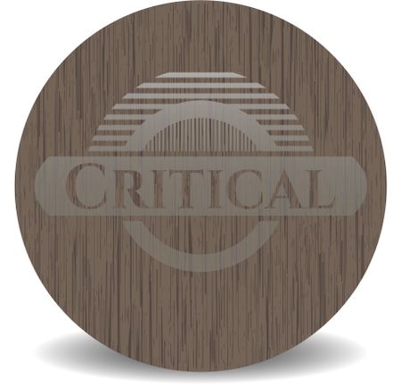 Critical retro style wood emblem
