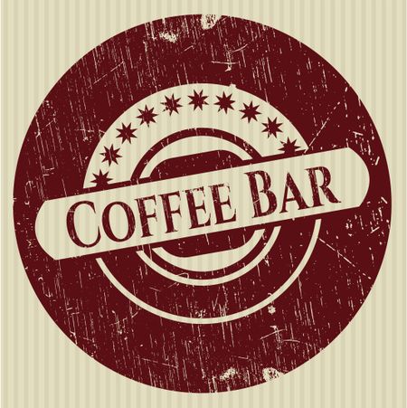 Coffee Bar grunge style stamp