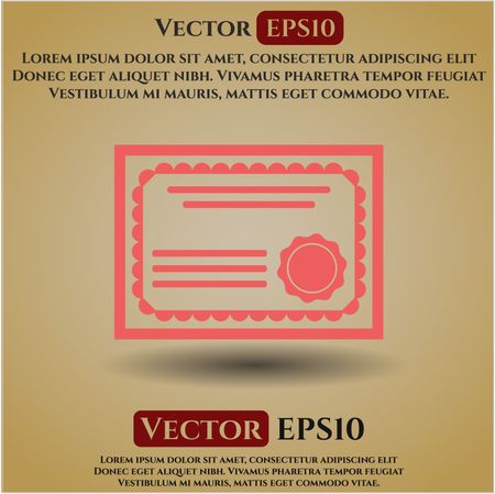 certificate icon vector symbol flat eps jpg app web