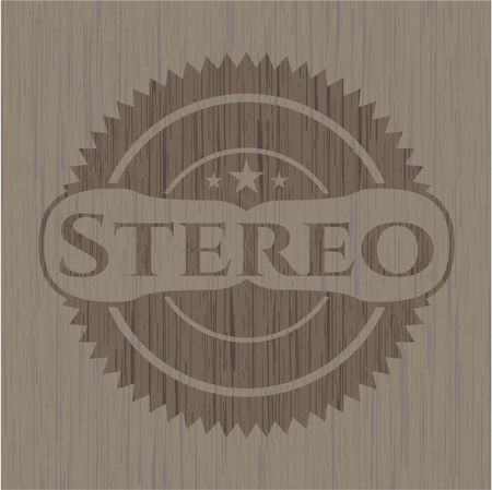 Stereo wood icon or emblem