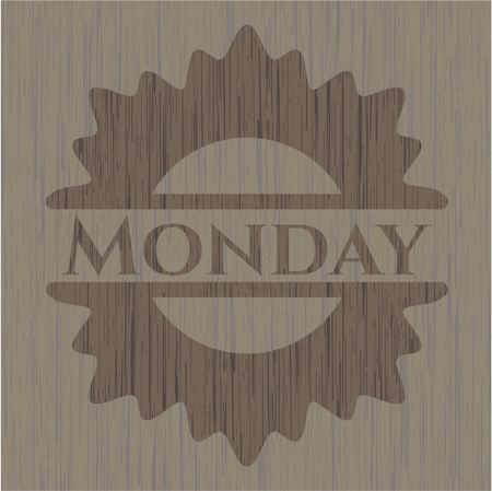 Monday wood icon or emblem