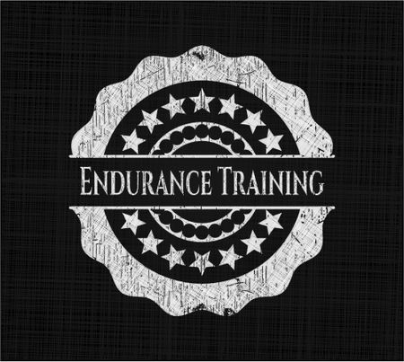 Endurance Training chalk emblem, retro style, chalk or chalkboard texture