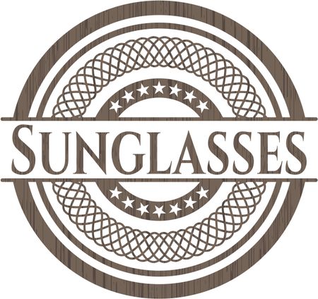 Sunglasses wood emblem. Retro