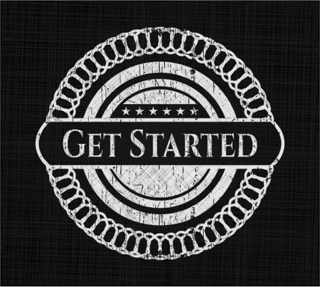 Get Started written with chalkboard texture