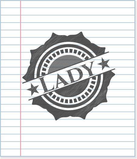 Lady pencil emblem