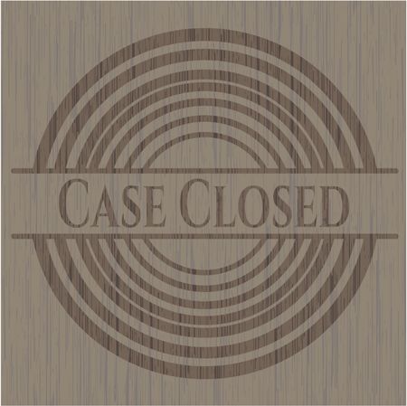 Case Closed vintage wooden emblem