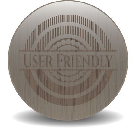 User Friendly retro wood emblem