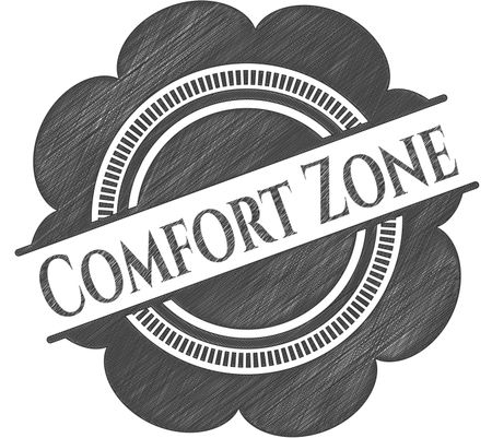 Comfort Zone emblem drawn in pencil