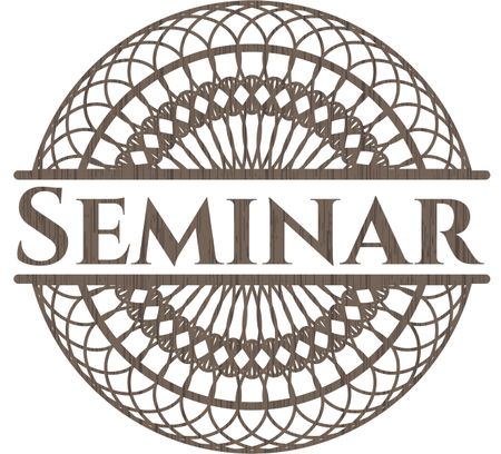 Seminar realistic wooden emblem