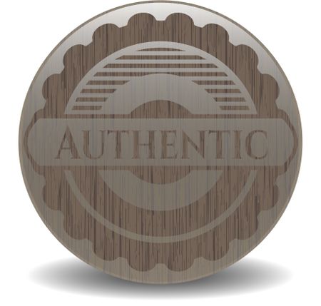 Authentic realistic wooden emblem