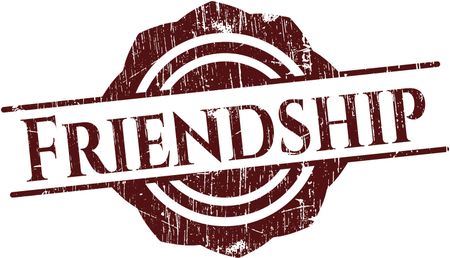 Friendship rubber grunge texture stamp