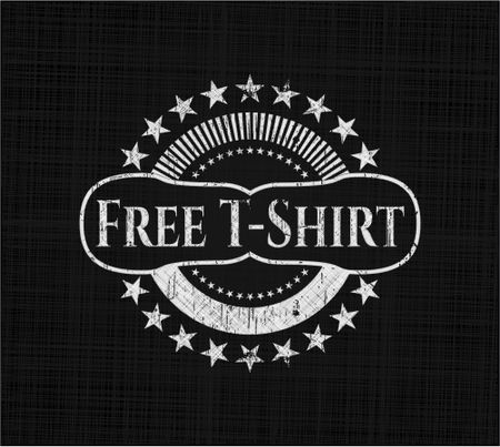 Free T-Shirt chalkboard emblem on black board