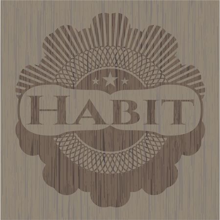 Habit badge with wooden background