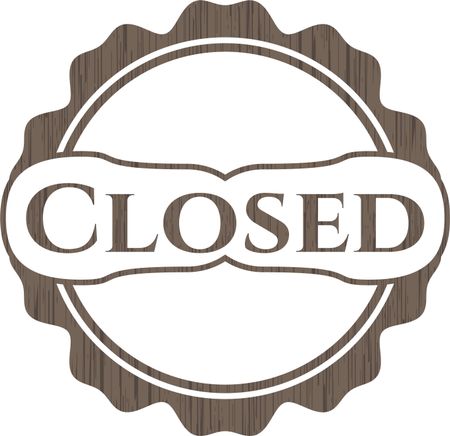Closed wooden emblem