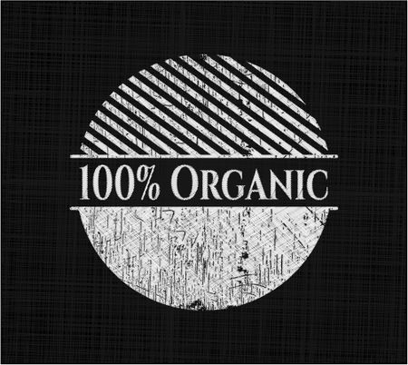 100% Organic written with chalkboard texture