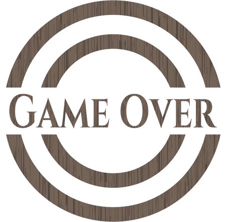 Game Over retro wooden emblem