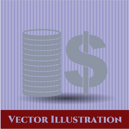 stack of coins icon vector symbol flat eps jpg app