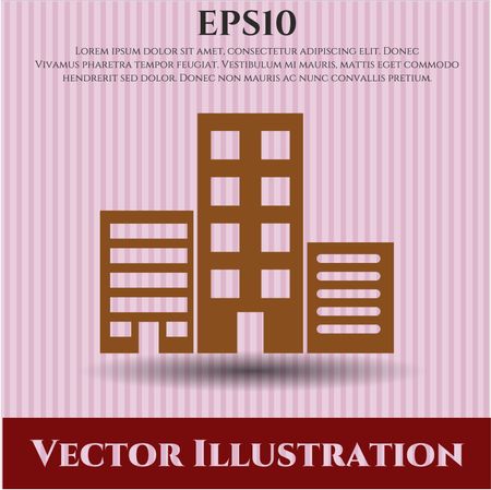 buildings icon vector symbol flat eps jpg app web concept