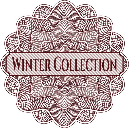 Winter Collection written inside a money style rosette