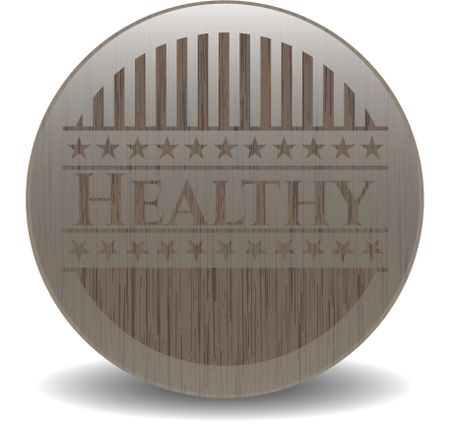 Healthy retro style wooden emblem