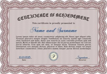 certificate template eps10 jpg of achievement diploma vector illustration design completion