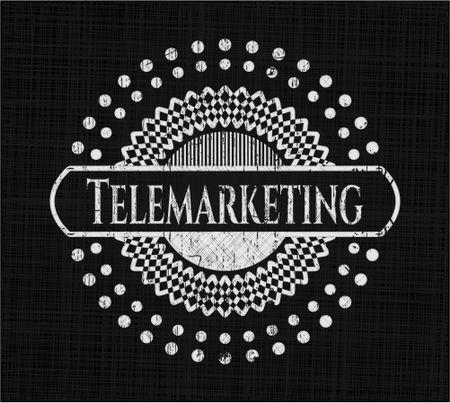 Telemarketing with chalkboard texture