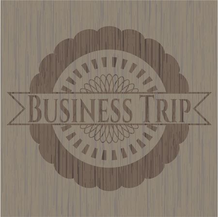 Business Trip vintage wooden emblem