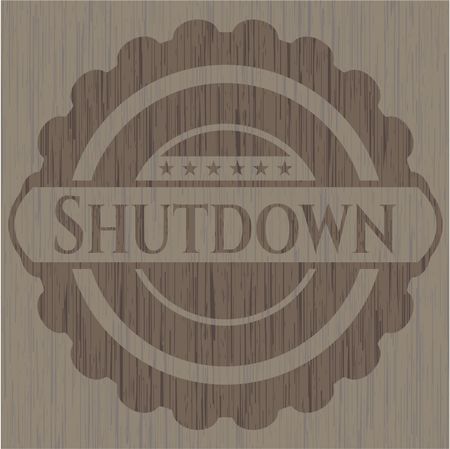 Shutdown retro wood emblem