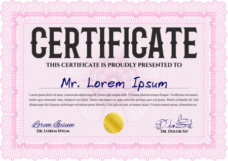 certificate template eps10 jpg of achievement diploma vector illustration design completion