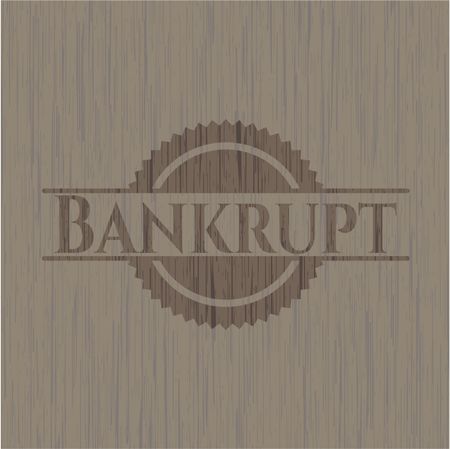 Bankrupt realistic wooden emblem