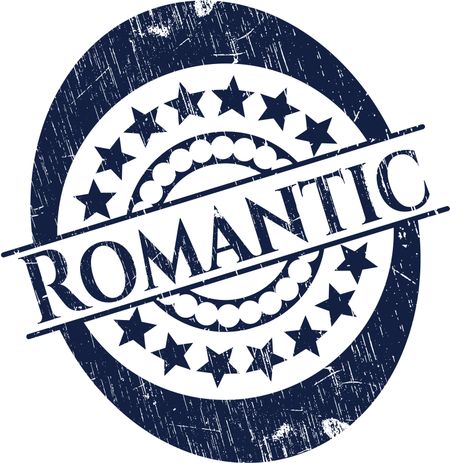 Romantic rubber seal with grunge texture