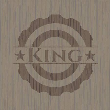 King realistic wooden emblem