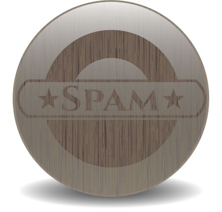 Spam wooden emblem. Retro