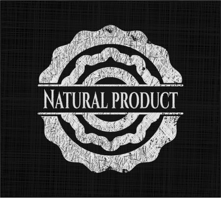 Natural Product chalkboard emblem written on a blackboard