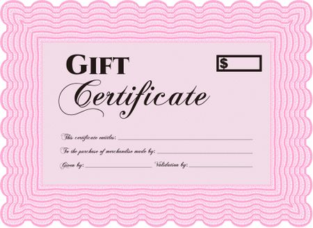 Vector Gift Certificate. With complex background. Customizable, Easy to edit and change colors. Excellent design. 