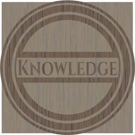 Knowledge retro wooden emblem