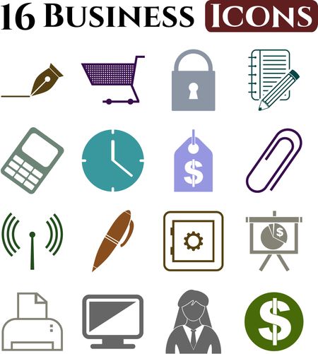 16 businessicon set. Set of web Icons.