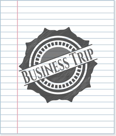 Business Trip emblem with pencil effect