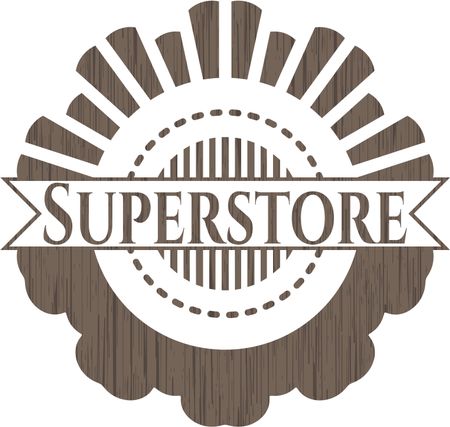 Superstore wood icon or emblem