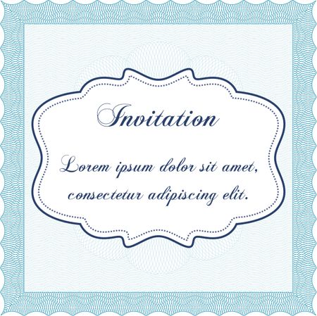 Retro invitation template. Border, frame. With linear background. Artistry design. 