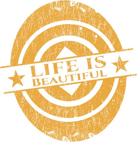 Life is Beautiful rubber grunge texture stamp