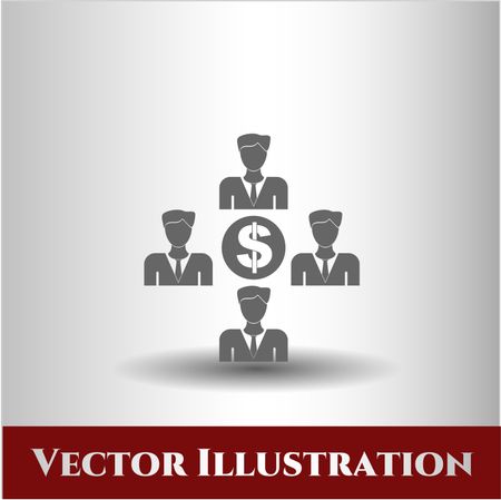 business teamwork and money icon vector symbol flat eps
