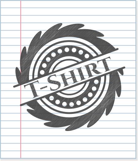 T-Shirt emblem with pencil effect