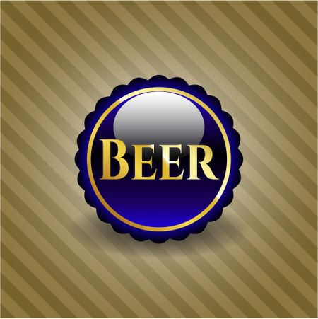 Beer golden emblem or badge